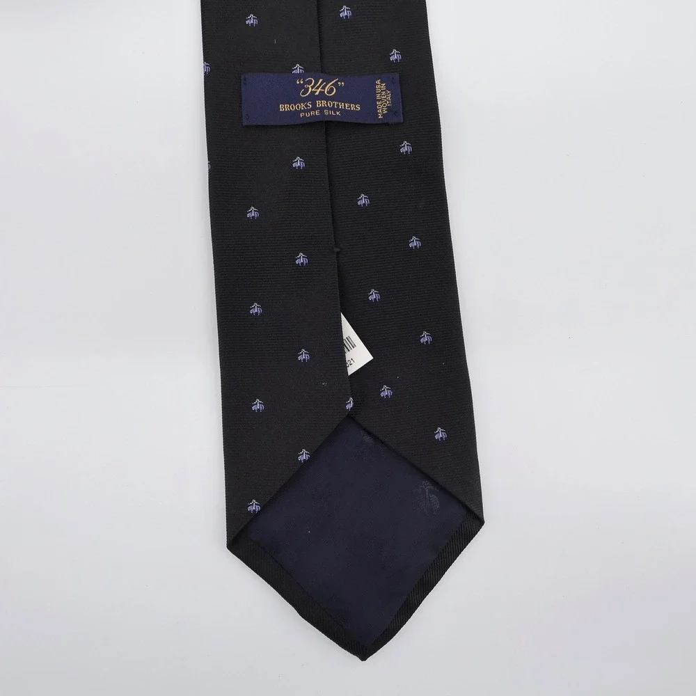 NEW‎ Brooks Brothers Golden Fleece Logo Silk Tie Navy Blue Regular Mens OS